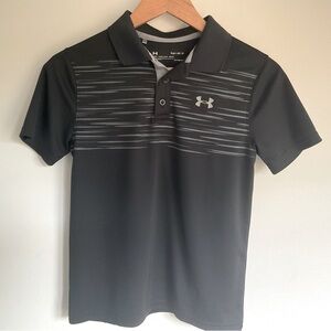 Under Armour Boys HeatGear Golf Polo Shirt Black Size Large